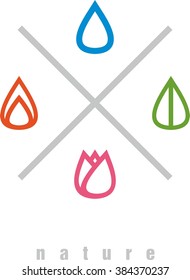 Nature logo elements set