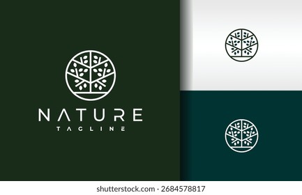 Logotipo da Nature apresentando uma árvore dentro de um círculo