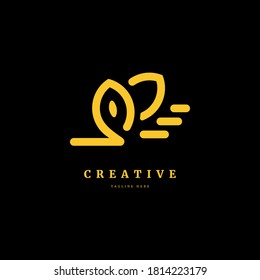Nature logo, Floral logo concept, vector abstract emblem, outline monogram concept for organic shop
