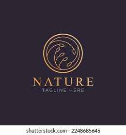 Nature logo. Floral logo. Resort and Restaurant Logo. Interior Icon. Herbal, leaf, nature icon. Cosmetics, Spa, Beauty salon, Decoration, Boutique logo