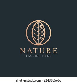 Nature logo. Floral logo. Resort and Restaurant Logo. Interior Icon. Herbal, leaf, nature icon. Cosmetics, Spa, Beauty salon, Decoration, Boutique logo