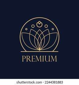 Nature logo, gold leaf crown logo, floral logo, flat logo, vector pro