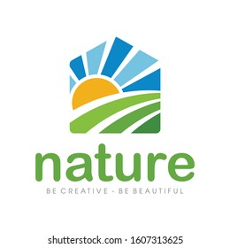 Nature Logo, Green Nature Logo, Farm Logo Vector