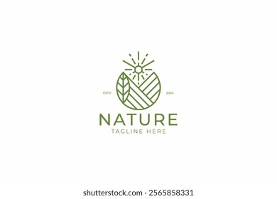 Nature Logo Green Growth and Ecological Emblem Balance of Eco-Friendly Sustainable Agriculture and Natural Beauty