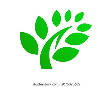 nature logo with green leaf concept. Useful for decoration, branding, label product, packaging.
