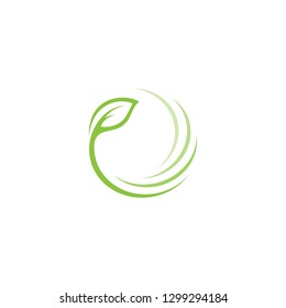 Nature logo for health company icon concept. Circle leaf logo concept design. Creative circle logo concept design. Vector illustration EPS.8 EPS.10