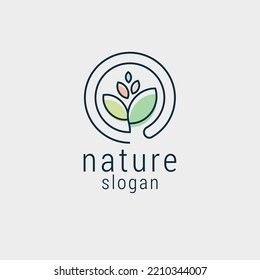 
Nature logo icon design template. luxury, vector.