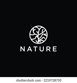 Nature logo icon design template flat vector