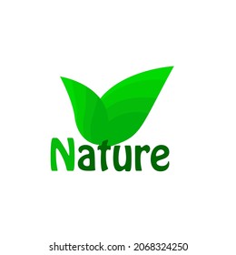 icono de logotipo de naturaleza con ilustración elegante de hoja, diseño vectorial