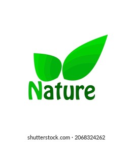 icono de logotipo de naturaleza con ilustración elegante de hoja, diseño vectorial