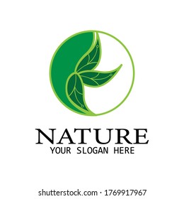 icono de logotipo de naturaleza con forma de hoja