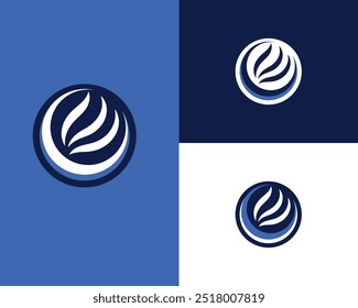 Nature logo icon. Nature logo with sea wave vector design. Luxury abstract nature logo vector