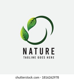 Nature logo icon vector art line template.