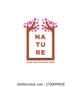 Nature logo icon vector. Natural simple logo illustration. Modern design nature on white background.