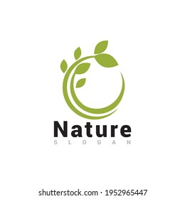 Plantilla vectorial de icono del logotipo de la naturaleza.