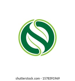 nature logo initial n design vector
