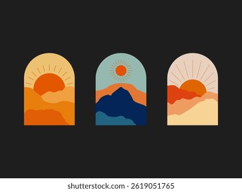 nature, logo, landscape, logotype, doodle, abstract, organic, travel, summer, line, design, blob, icon, hand drawn, illustration, symbol, sign, graphic, hill, sea, mountain, surf, season, shape, geome