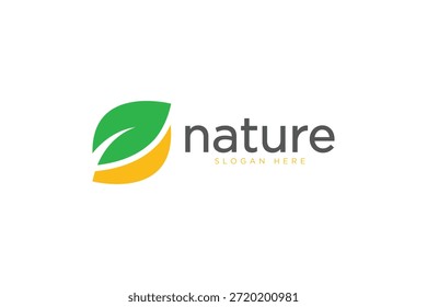 Nature logo leaf concept design vector template