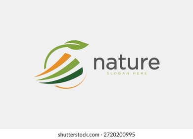 Nature logo leaf concept design vector template