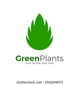 Nature logo with leaf design template, green icon