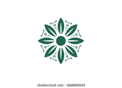 Nature logo leaf eco wellness yoga massage spa, leaf eco icon minimalist simple design.