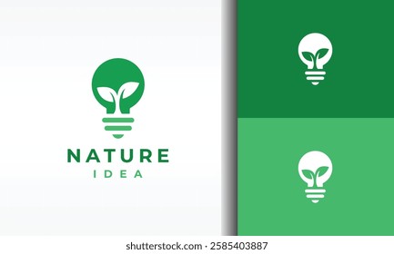 nature logo leaf light bulb