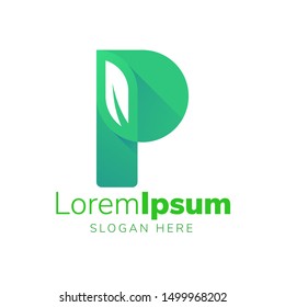 Nature Logo with Leaf In P logo 