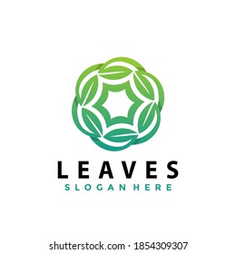 Logo del logotipo de la hoja del anillo Diseño ilustración vectorial