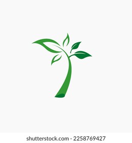 nature logo with leaf shape