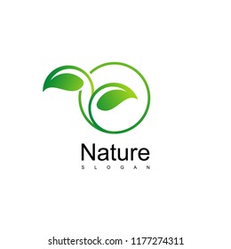 Nature Logo With Leaf Symbol