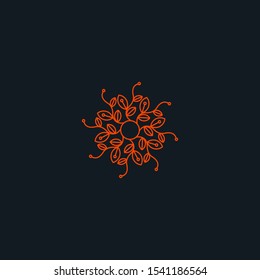 nature logo. leaf tech icon in linear style.Vector abstract for design of natural tech, tree tech