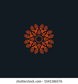 nature logo. leaf tech icon in linear style.Vector abstract for design of natural tech, tree tech