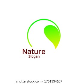 logotipo de naturaleza con fondo de hoja y blanco