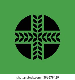 Nature logo with leaves. Modern design. Vector illustration.