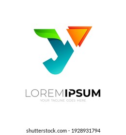 Nature logo with letter Y design illustration, Play logo and letter Y 