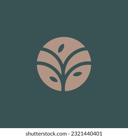 Logo de la naturaleza con estilo de línea simple