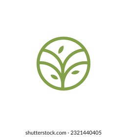 Logo de la naturaleza con estilo de línea simple