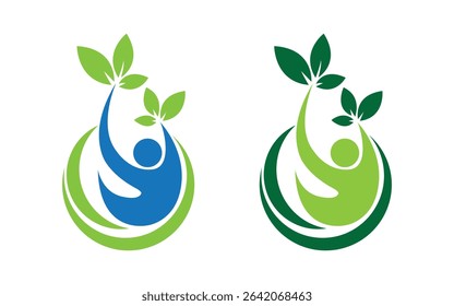 Nature Logo People and Plant icon template