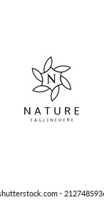 nature logo, simple design on white background