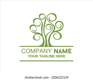 logotipo de naturaleza color verde simple