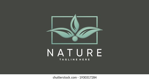 nature logo template with creative abstract concept