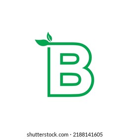 nature logo template design with the concept of the letter B decorated with leaves. also suitable for health logos, nature logos. initial letter B logo. leaf logo.