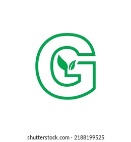 diseño de plantilla de logotipo natural con el concepto de letra G decorada con hojas. también adecuado para logotipos de salud, logotipos de naturaleza. logotipo de la letra inicial G. logotipo de hoja.