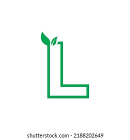 nature logo template design with the concept of the letter L decorated with leaves. also suitable for health logos, nature logos. initial letter L logo. leaf logo.