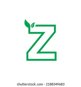 diseño de plantilla de logotipo de naturaleza con el concepto de letra Z decorada con hojas. también adecuado para logotipos de salud, logotipos de naturaleza. logotipo de la letra inicial Z. logotipo de hoja.