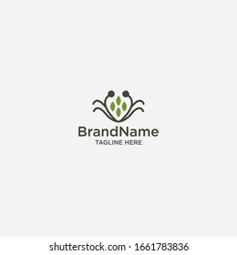 Nature logo template. leaf, love - vector