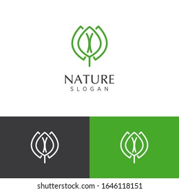 nature logo template premium vector