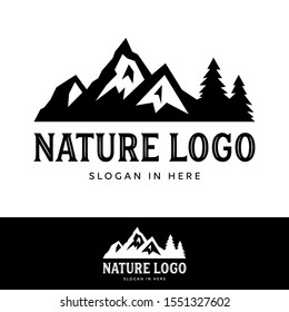 Nature logo template, silhouette style.