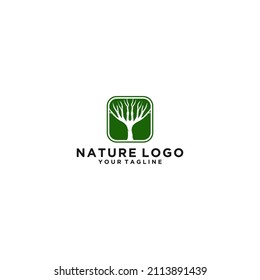 nature logo template vector, icon in white background