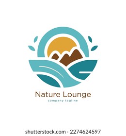 Nature logo template. Vector illustration. Logotype element for your business. Abstract simple landscape symbol
